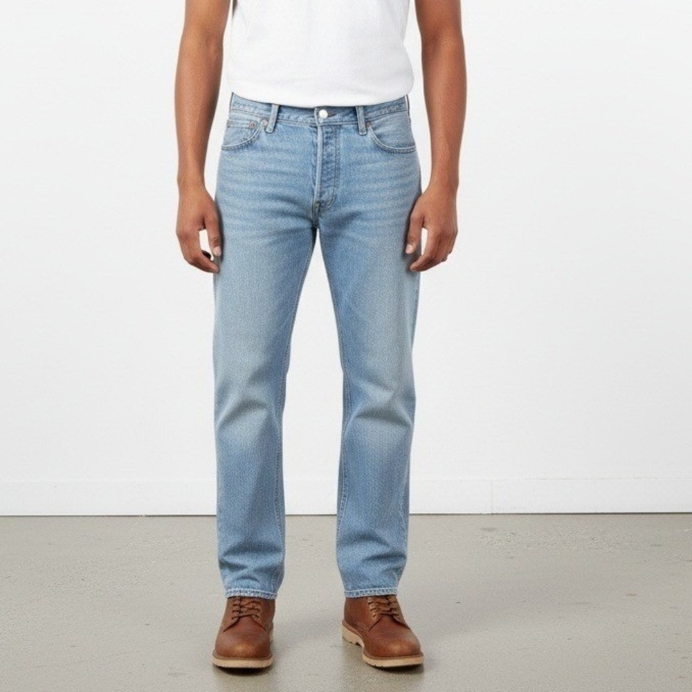 Levi's 501 Original Fit Jeans Mens 36x32 Light Wash Straight Leg Denim Mexico